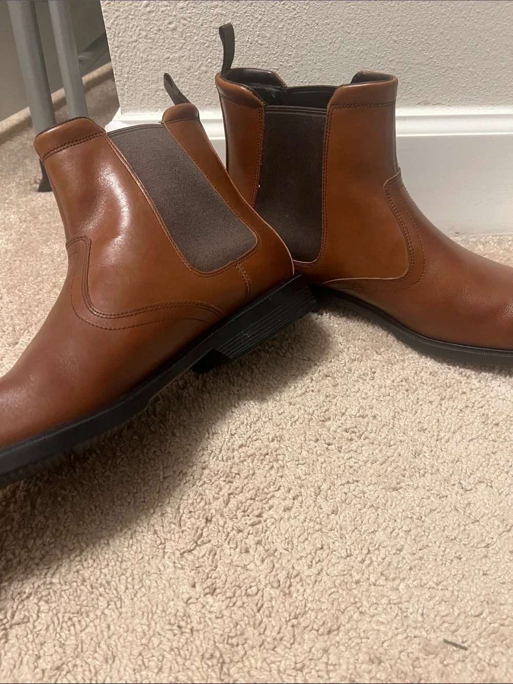 Rockport Men's Tan Leather Chukka Boots - Slip-On Chelsea Style